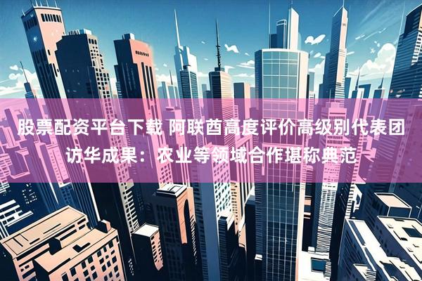 股票配资平台下载 阿联酋高度评价高级别代表团访华成果：农业等领域合作堪称典范
