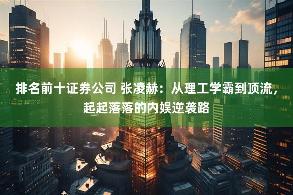 排名前十证券公司 张凌赫：从理工学霸到顶流，起起落落的内娱逆袭路